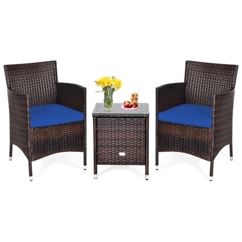 3 PCS Rattan Wicker Patio Set  - Lot 654