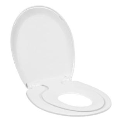Toddlers & Adult Round Toilet Seat with Built-in Potty Training Seat Slow-Close - Lot 715