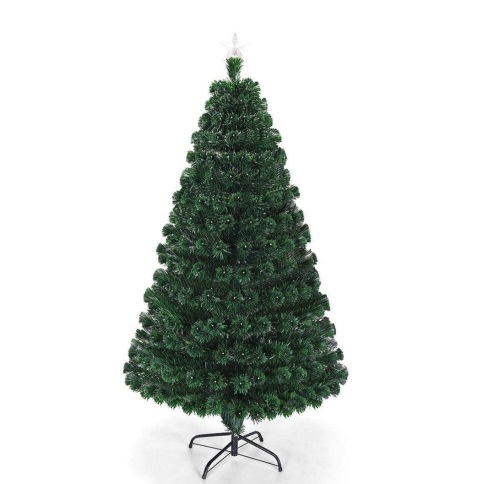 6 ft. Pre-Lit Artificial Christmas Tree Fiber Optic with Multi-Color LED Lights and Stand - Lot 947