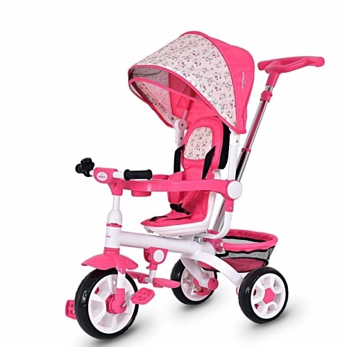 4-In-1 Detachable Baby Stroller Tricycle with Round Canopy - Lot 385