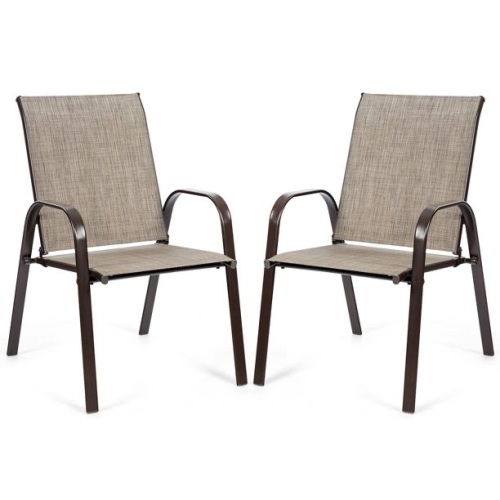 2PCS Patio Dining Chairs w/Armrest   - Lot 413