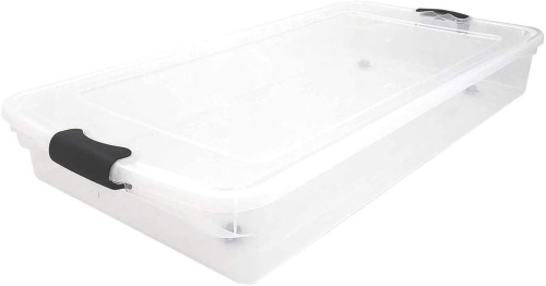 HOMZ Clear Underbed Storage Container with Lid, 60 Quart, 2 Count   - Lot 609
