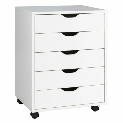5 Drawer Mobile Lateral Filing Cabinet With Wheels - Lot 423