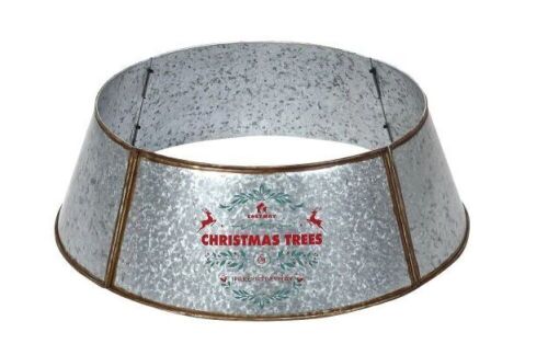 23.5 in. Silver Galvanized Metal Christmas Tree Collar - Lot 638