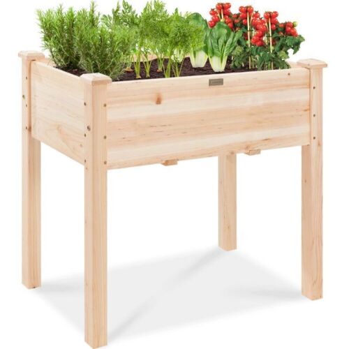 Raised Garden Bed, Elevated Wood Garden Planter Stand 34" x 18" x 30"  - Lot 815