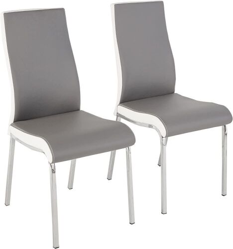 Nora Chrome Plated and Faux Leather Retro Dining Chairs, Set of 2  - Lot 200