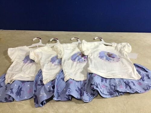 Lot of (4) Girls Frozen 2 Piece Skort & Shirt, Size 3T - Lot 1135