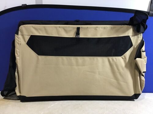 Amazon Basics 3-Door Collapsible Soft-Sided Folding Soft Dog Travel Crate Kennel, Large (24 x 24 x 36 Inches), Tan - Lot 1083
