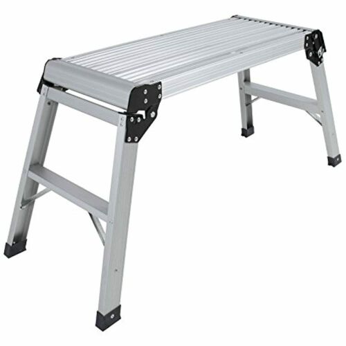 Lot of (3) Aluminum Platform Drywall Step Up Folding Work Bench Stools - Lot 131