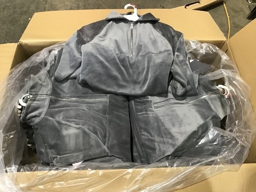 Case of (36) Quarter Zip Velour Sweatshirts - Multiple Sizes  - Lot 1153