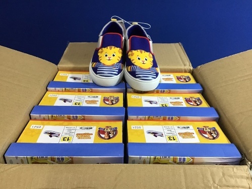Case of (6) Toddler Daniel Tiger Slip-On Shoes, Size 13  - Lot 835