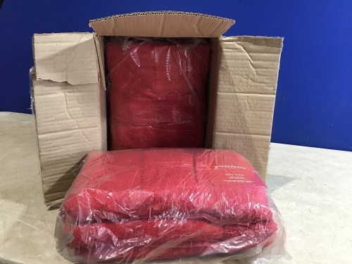 Case of (12) Red Bath Towels - Lot 1049