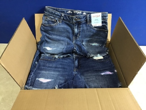 Case of (6) Girls Denim Shorts, XL  - Lot 821