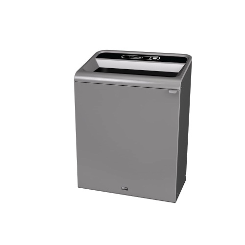 Rubbermaid Commercial Products 1961507 Configure Waste Receptacle Trash Can, 45 gal, Landfill, Grey Stenni   - Lot 38