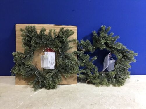 Lot of (2) 18" Prelit Star Artificial Christmas Wreath  - Lot 1212