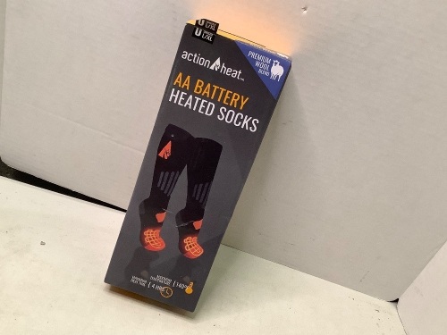 Action Heat AA Battery Heated Socks, L/XL - Lot 115
