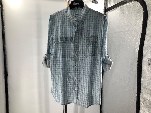 Huk, Tide Point Woven Fish  Plaid LS, Medium, Appears New - Lot 706