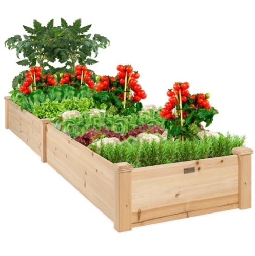 8x2ft Wooden Raised Garden Bed Planter for Garden, Lawn, Yard, Appears New - Lot 656