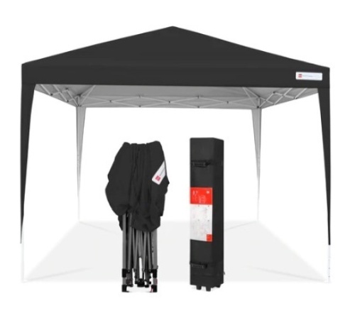 Outdoor Portable Pop Up Canopy Tent w/ Carrying Case, 10x10ft, Black - Lot 449