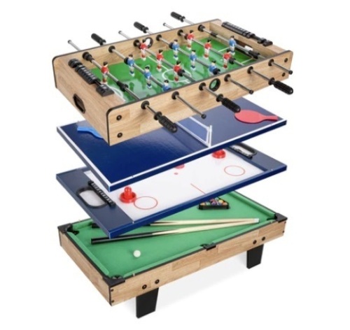 4-in-1 Multi Game Table Set w/ Air Hockey, Table Tennis, Billiards & Foosball - Lot 455