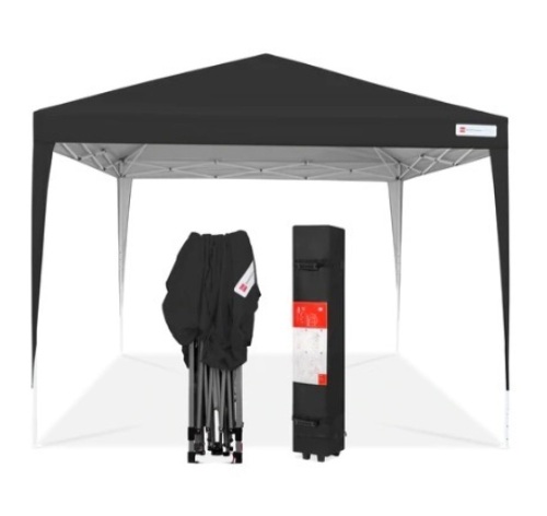 Outdoor Portable Pop Up Canopy Tent w/ Carrying Case, 10x10ft, Black - Lot 456