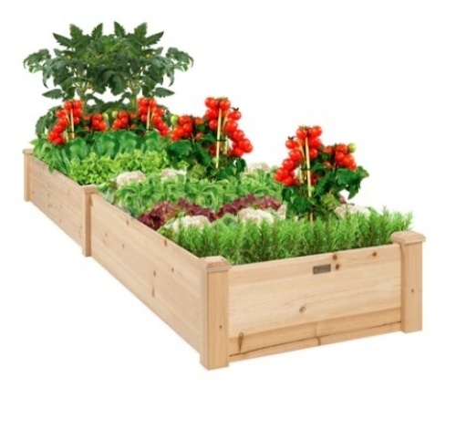 8x2ft Wooden Raised Garden Bed Planter - Lot 463