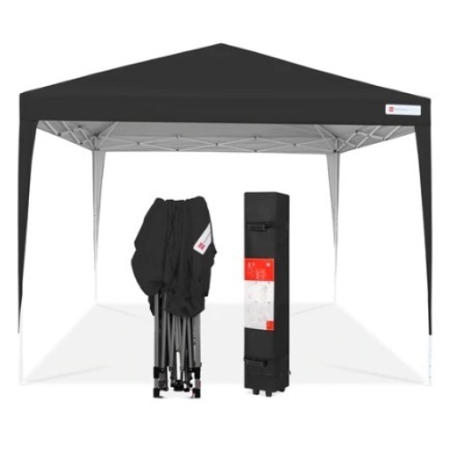 Outdoor Portable Pop Up Canopy Tent w/ Carrying Case, 10x10ft, Black - Lot 504