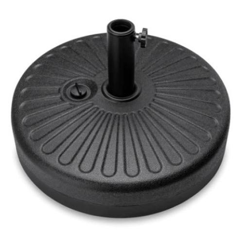 Plastic Patio Umbrella Base Pole Holder Accessory w/ Adjustable Knob, Black - Lot 518