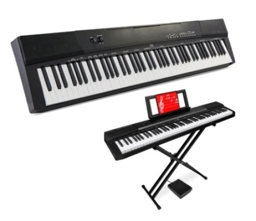 88-Key Digital Piano Set w/ Semi-Weighted Keys, Stand & Sustain Pedal - Lot 543