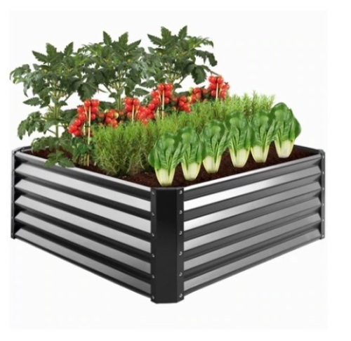 Outdoor Metal Raised Garden Bed, 4x4x1.5ft - Lot 552