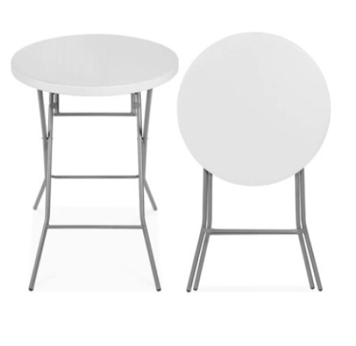 Bar Height Folding Table Indoor Outdoor Accessory w/ Thick Table Top, 32in - Lot 560