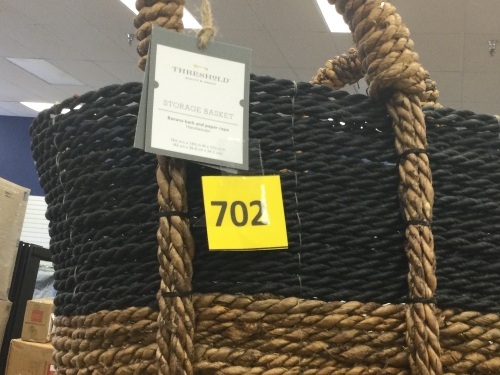 Banana Bark and Paper Rope Storage Basket - Lot 702