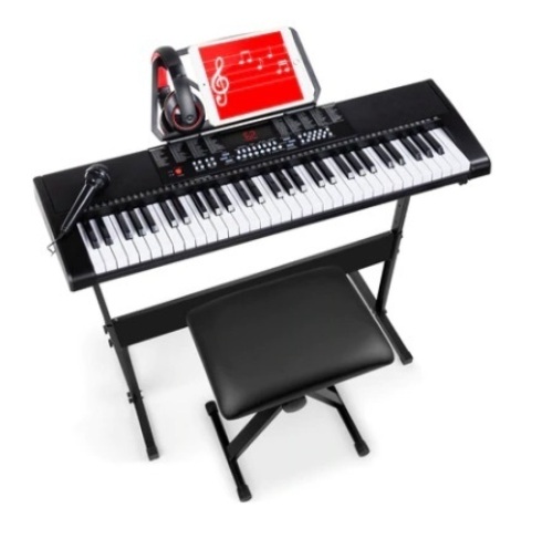 61-Key Beginners Electronic Keyboard Piano Set w/ 3 Modes, Microphone - Lot 577
