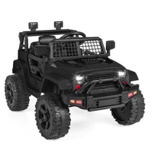 12V Kids Ride-On Truck Car w/ Parent Remote Control, Spring Suspension, Black - Lot 598
