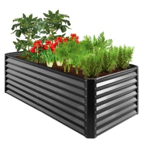 Outdoor Metal Raised Garden Bed, 6x3x2ft, Gray - Lot 604