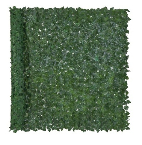 Outdoor Faux Ivy Privacy Screen Fence, Green, 96x72in - Lot 608