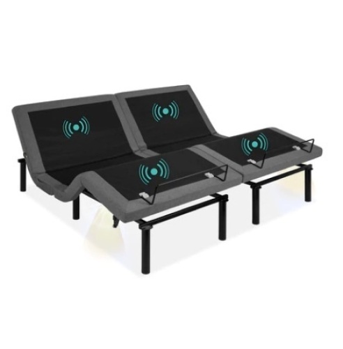 Adjustable Bed Base with Massage, Remote & USB Ports, Split King - Lot 616