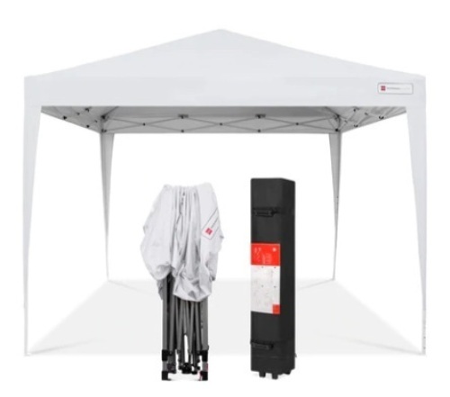Outdoor Portable Pop Up Canopy Tent w/ Carrying Case, 10x10ft, White - Lot 636
