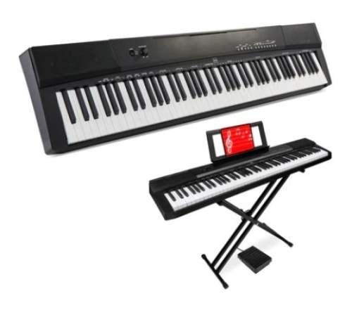 88-Key Digital Piano Set w/ Semi-Weighted Keys, Stand & Sustain Pedal - Lot 639