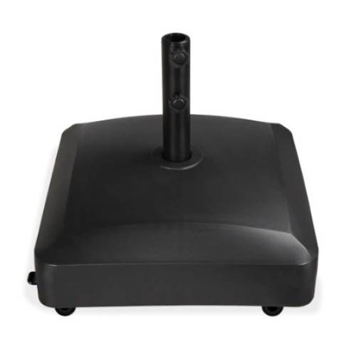 Fillable Mobile Umbrella Base Stand w/ 4 Wheels, 2 Locks, 123lb Capacity, Black - Lot 647