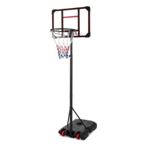 Kids Height-Adjustable Basketball Hoop, Portable Backboard System w/ Wheels, Clear Blackboard - Lot 650