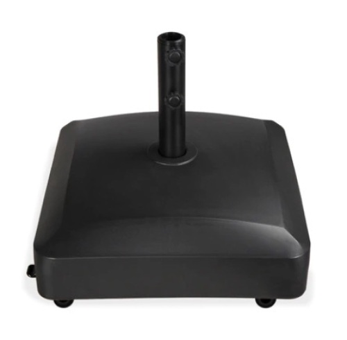 Fillable Mobile Umbrella Base Stand w/ 4 Wheels, 2 Locks, 123lb Capacity, Black - Lot 680