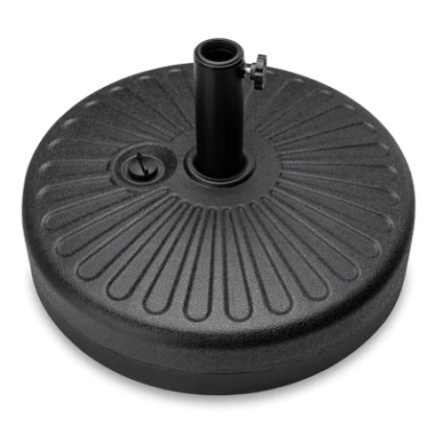 Plastic Patio Umbrella Base Pole Holder Accessory w/ Adjustable Knob, Black - Lot 681