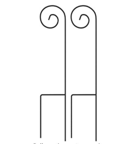 Pure Garden, Set of 2-Metal Shephard Hooks, 35”, Black - Lot 797