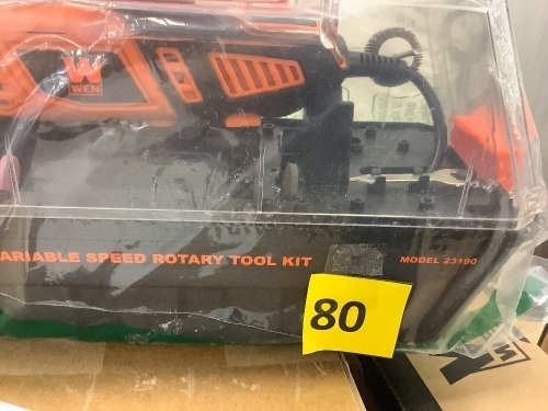 1.3-Amp Variable Speed Steady-Grip Rotary Tool with 190-Piece Accessory Kit, Flex Shaft, and Carrying Case - Lot 80