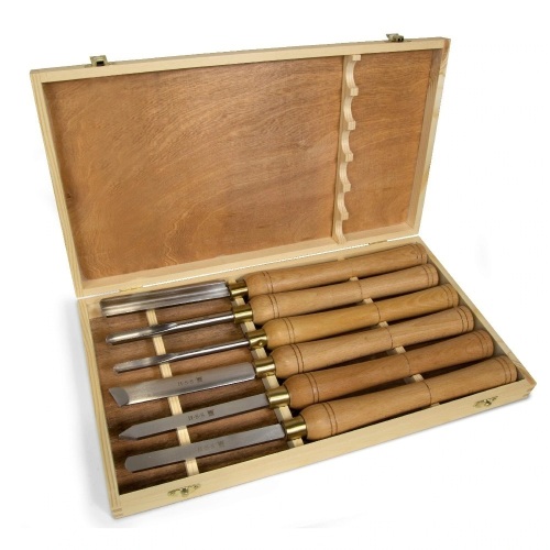 6-Piece Artisan Chisel Set with 6-Inch High-Speed Steel Blades and 10-Inch England Beech Handles - Lot 113
