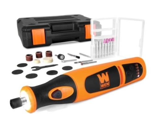 WEN 23072 Variable Speed Lithium-Ion Cordless Rotary Tool Kit with 24-Piece Accessory Set, Charger, and Carrying Case  - Lot 31