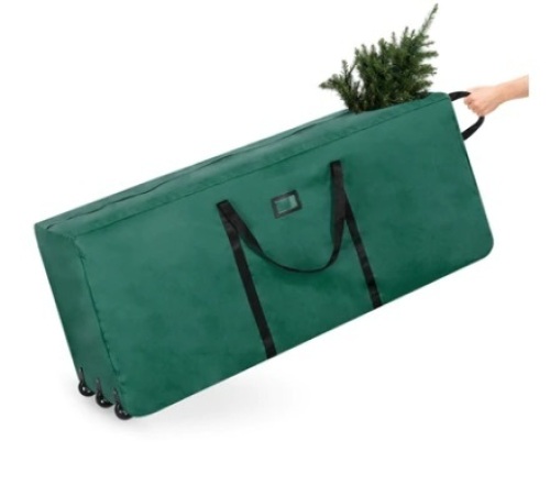Rolling Duffle Storage Bag for 9ft Christmas Tree w/ Wheels, Handle, Green - Lot 145