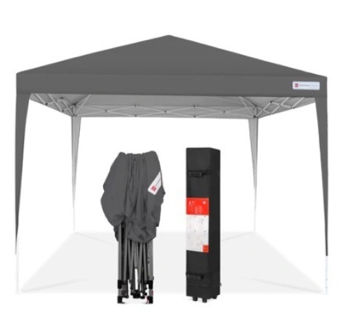 Outdoor Portable Pop Up Canopy Tent w/ Carrying Case, 10x10ft, Dark Gray - Lot 151