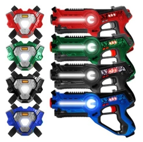 Set of 4 Infrared Laser Tag Guns and Vests for Kids & Adults - Lot 158